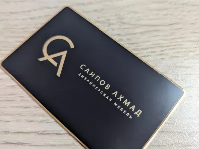 NFC визитка GOLD24k Mirror&Black Print
