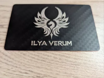 Металлическая стальная NFC визитка с текстурой Carbon