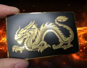 NFC-визитка из металла (Gold Dragon)