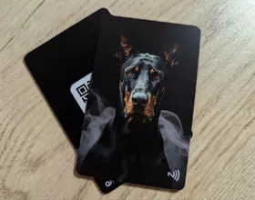 NFC-визитка из пластика (Доберман) с диодами